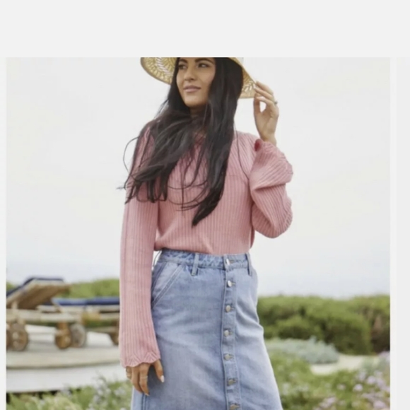 NWT Rachell Parcell Button Front Denim A-Line i20 - Picture 6 of 6